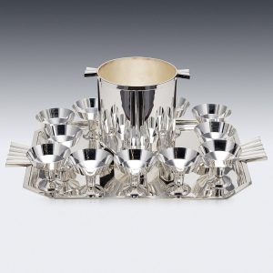 20thC FRENCH SILVER PLATED ART DECO COCKTAIL SET c.1930